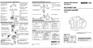 Bruksanvisning Sanyo SC-X1100 Dammsugare