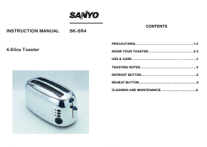 Bruksanvisning Sanyo SK-SR4 Brödrost