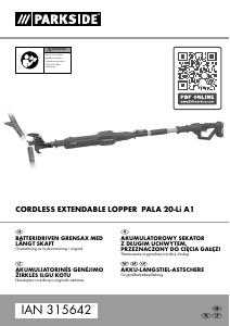 Bruksanvisning Parkside PALA 20-Li A1 Grensax