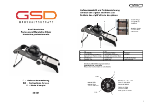 Bedienungsanleitung GSD 30 061 Mandoline