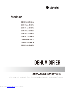 Manual Gree GDNM14A4BK4BA Dehumidifier