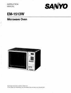 Bruksanvisning Sanyo EM-1513W Mikrovågsugn