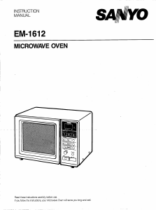 Bruksanvisning Sanyo EM-1612 Mikrovågsugn