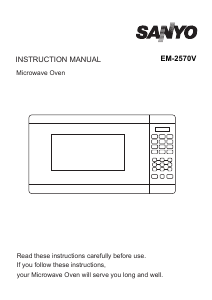 Bruksanvisning Sanyo EM-2570V Mikrovågsugn