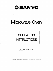Bruksanvisning Sanyo EM-3510 Mikrovågsugn