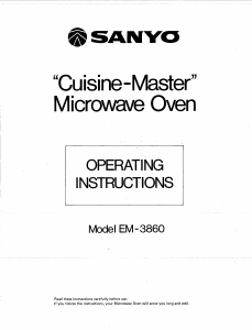 Bruksanvisning Sanyo EM-3860 Mikrovågsugn