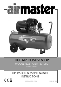 Manual Airmaster Tiger 16/1050 Compressor