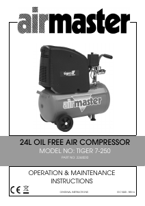 Manual Airmaster Tiger 7/250 Compressor