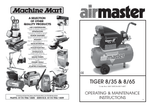 Manual Airmaster Tiger 8/35 Compressor