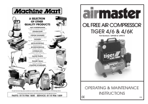 Handleiding Airmaster Tiger 4/6 Compressor