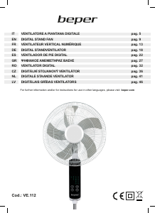 Rokasgrāmata Beper VE.112 Ventilators