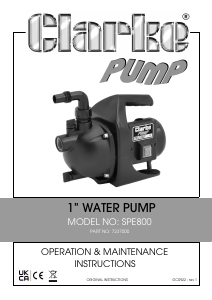 Manual Clarke SPE 800 Water Pump