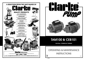 Manual Clarke TAM 100 Water Pump