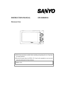 Bruksanvisning Sanyo EM-S105AW Mikrovågsugn