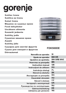 Manuál Gorenje FDK500DE Sušička potravin