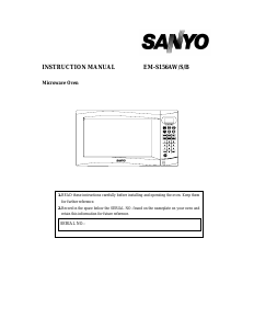 Bruksanvisning Sanyo EM-S156AW Mikrovågsugn