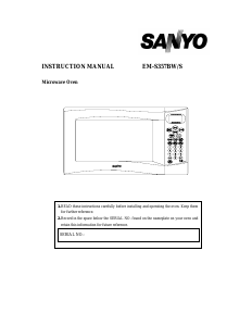 Bruksanvisning Sanyo EM-S357BW Mikrovågsugn