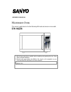 Bruksanvisning Sanyo EM-S625S Mikrovågsugn
