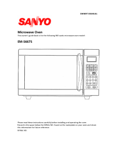 Bruksanvisning Sanyo EM-S667S Mikrovågsugn