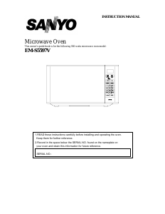 Bruksanvisning Sanyo EM-S5597V Mikrovågsugn