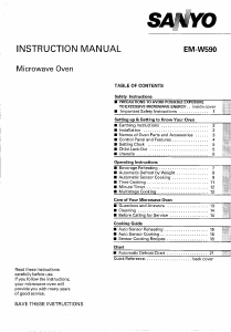 Bruksanvisning Sanyo EM-W590 Mikrovågsugn