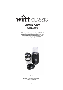 Bruksanvisning Witt WCNB600B Nutri Blender