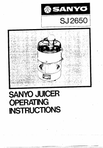 Bruksanvisning Sanyo SJ-2650 Juicepress