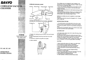 Bruksanvisning Sanyo PC-149 Handdammsugare