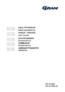 Brugsanvisning Gram KF 471554 (V) Køle-fryseskab