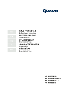 Käyttöohje Gram KF 411864 N-2 Jääkaappipakastin