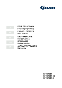 Käyttöohje Gram KF 471854 (V) Jääkaappipakastin