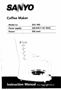 Manual Sanyo SAC-400 Coffee Machine