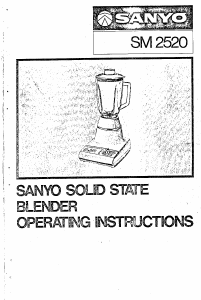 Bruksanvisning Sanyo SM-2520 Blender