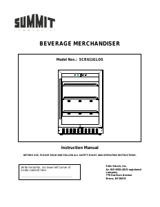 Manual Summit SCR611GLOS Refrigerator