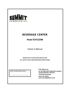 Manual Summit SCR1225B Refrigerator