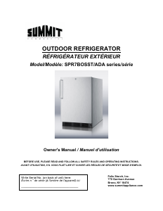 Manual Summit SPR7BOSSTADA Refrigerator