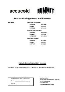 Manual Summit SCRR232LH Refrigerator