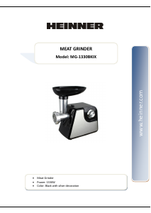 Manual Heinner MG-1330BKIX Tocator carne