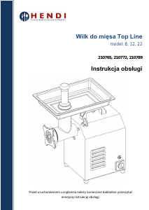 Instrukcja Hendi 210772 Maszynka do mielenia