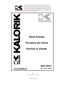 Manual de uso Kalorik MGR 38593 Picadora de carne
