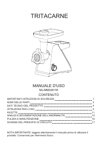 Manuale Midea MJ-MM3001W Tritacarne