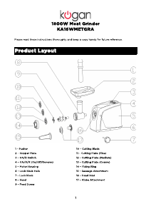 Handleiding Kogan KA16WMETGRA Vleesmolen