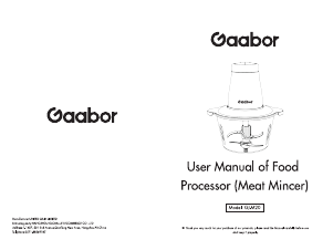 Hướng dẫn sử dụng Gaabor GJ-M20 Dao chặt