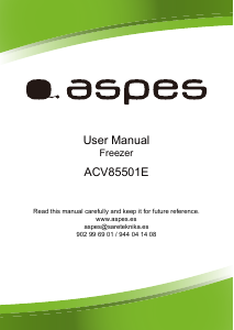 Manual de uso Aspes ACV85501E Congelador