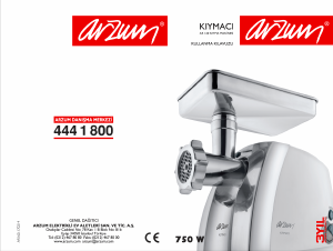 Kullanım kılavuzu Arzum AR 160 Kıyma makinesi