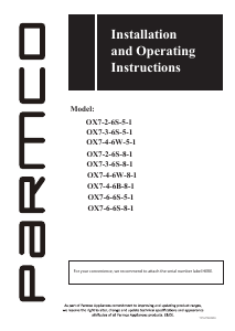 Manual Parmco OX7-6-6S-8-1 Oven