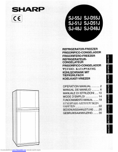 Manual Sharp SJ-D55J Fridge-Freezer