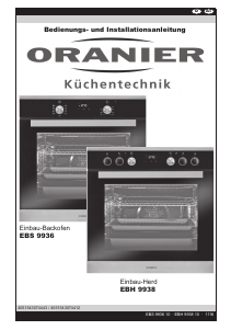 Bedienungsanleitung Oranier EBS 9936 Backofen