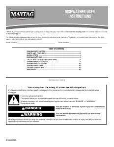 Manual de uso Maytag MDB8959SFH Lavavajillas
