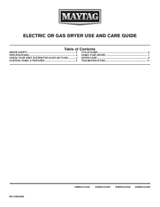 Manual Maytag 4KMEDC410JW Dryer